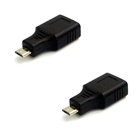Sienoc 2-Pack USB 2.0 Micro USB Male to USB Female USB 2.0 Female to Micro B Male 5 Pin OTG Converter Adapter