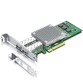 10Gtek 10Gb PCI-E NIC Network Card, with Broadcom BCM57810S Chipset, Dual SFP  Port, PCI Express Ethernet LAN Adapter Support Windows Server/Windows/Linux/VMware