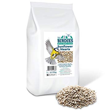 Birdies Sunflower Hearts- Bird Seed for Wild Birds -12.55kg Premium Husk Free Bakery Grade Kernels