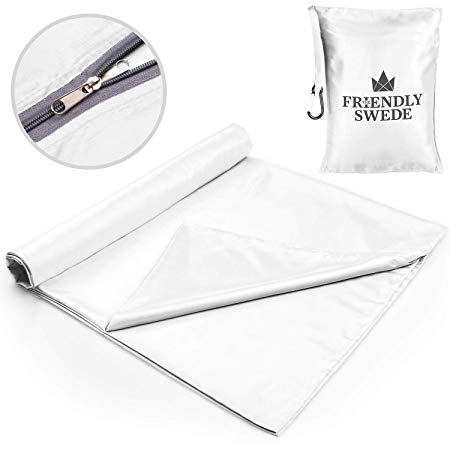 The Friendly Swede Sleeping Bag Liner - Travel and Camping Sheet, Pocket-Size, Ultra Lightweight, Silky Smooth