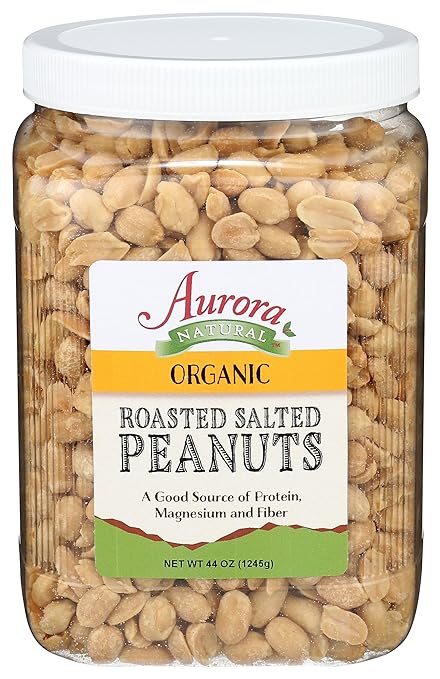 Aurora Products Organic Roasted & Salted Peanuts, 44 OZ