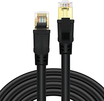 YixGH CAT 8 Ethernet Cable 5ft, Internet Network Cord, 40Gbps 2000Mhz LAN Wires, High Speed SSTP LAN Cables with Gold Plated RJ45 Connector for Router, Modem, Gaming, Xbox (5ft)