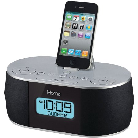 iHome Stereo System with Dual Alarm FM Clock Radio for iPadiPhoneiPod 30-Pin Not Compatible w iPhone 56 or any Lightning Compatible Models 30-Pin Connector