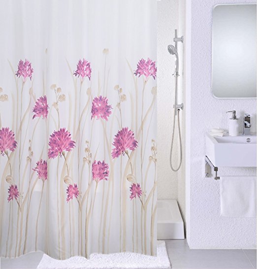 Magic Vida Decorative Flowers Shower Curtain Nature Series with Vivid Color Brighten Bathroom (72-Inch by 72-Inch, Carnations)