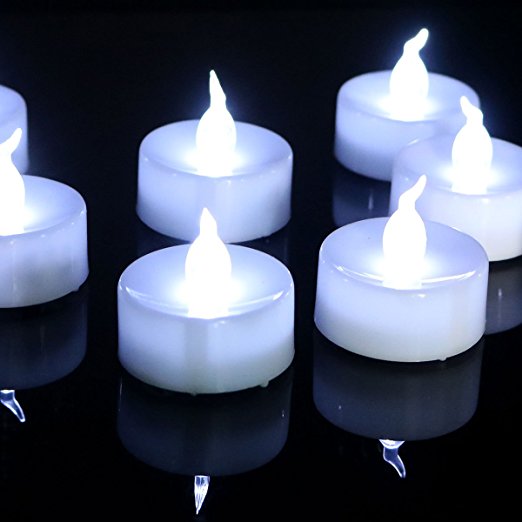 Micandle 12pcs Cool White Flameless Candle, Flickering Wedding Tea Light, Frosted Flashing Led Candles,battery Operated Candles Light for Birthday Wedding Party Christmas Halloween Birthday Decoration