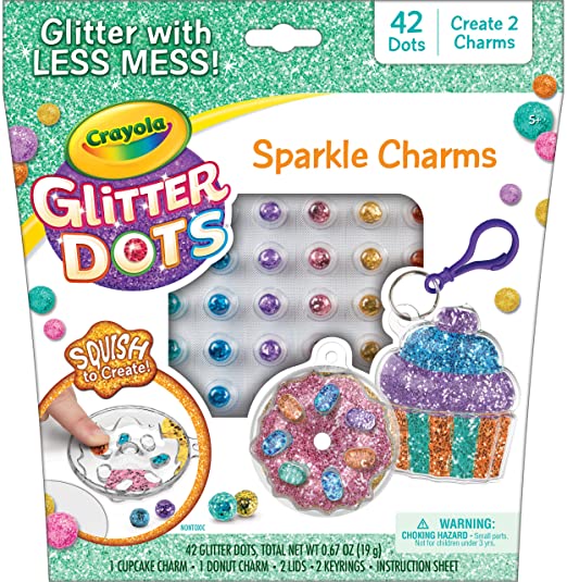 Crayola Glitter Dots Sparkle Charms, Kids Jewelry Crafts, Gift for Girls & Boys, Ages 5, 6, 7, 8