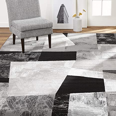 Home Dynamix Catalina Bismark Contemporary Geometric Area Rug, 7 ft 10 in x 10 ft 2 in Rectangle, Gray/Black