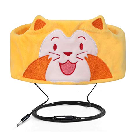 FYY Wired Kids Headphones Ultra Thin Speakers Easy Adjustable Soft Fleece Headband Headphones for Children Sea Lion