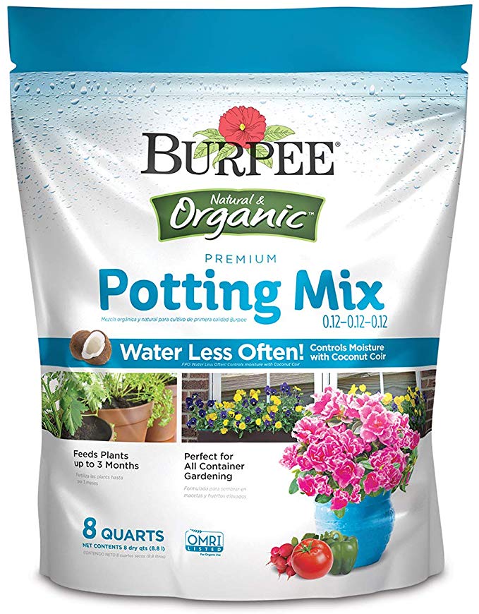 Burpee Natural Organic Premium Growing Mix, 8 Quart (Packaging May Vary)