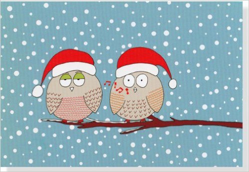 Whistling Owls Small Boxed Holiday Cards (Christmas Cards, Holiday Cards, Greeting Cards)