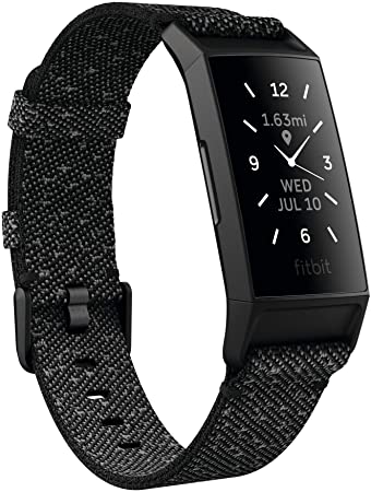 Fitbit Charge 4 Special Edition Fitness and Activity Tracker with Built-in GPS, Heart Rate, Sleep & Swim Tracking, Black/Granite Reflective, One Size (S &L Bands Included)