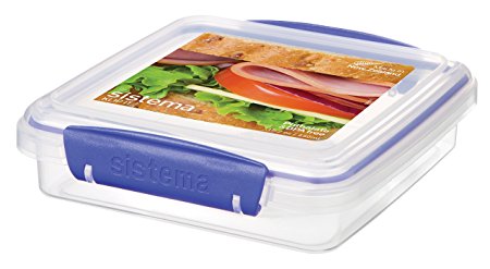 Sistema Klip It Collection Sandwich Box Food Storage Container, 15.2 Ounce/1.9 Cup each