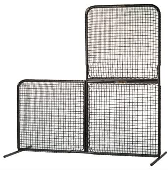 EASTON PRO Style Baseball Pitching L Screen | Collapsible   Portable | 7 FT x 7 FT | 2020 | Heavy Duty For Field   Batting Cage Use | Full Steel Frame | Knotted Doubled Sided Weather Resistant Netting