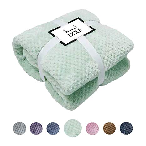 U UQUI Fleece Blanket Twin Size Fuzzy Throw Blanket with Super Soft and Warm Throw Flannel Blanket 78" X 59" (Mint)