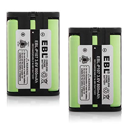 EBL Pack of 2 Replacement Battery for Panasonic HHR-P107 HHR-P107A,Dantona BATT-107 BATT107, Empire CPH-514 CPH514, Enercell 23-907 23907, Energizer ER-HHRP107