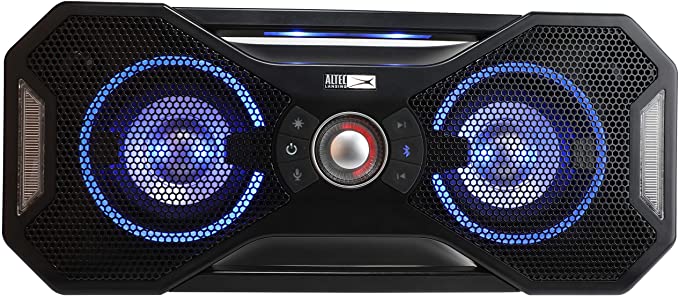 Altec Lansing Mix 2.0 - Bluetooth Speaker, Wireless, Waterproof, Floatable, Portable, Speakers, Loud Volume, Strong Bass, Rich Stereo System, Microphone, 100 ft Wireless Range, IP67, Black With Lights