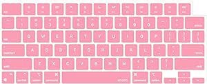 MOSISO Keyboard Cover Skin Compatible with MacBook Air 15 M3 A3114 M2 A2941/Air 13.6 M3 A3113 M2 A2681/Pro 14 M3 M2 M1 A2918 A2992 A2779 A2442/Pro 16 M3 M2 M1 A2991 A2780 A2485, Pink