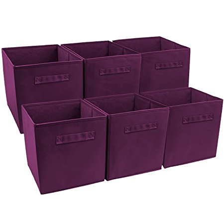 Sorbus® Foldable Storage Cube Basket Bin (6 Pack, Purple)