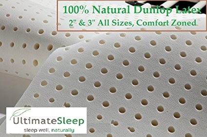 2 Inch 100% Natural Latex Foam Mattress Pad Topper, Twin