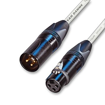 Designacable 3m Custom Length Van Damme XLR to XLR Neutrik Gold Microphone Lead Cable - White