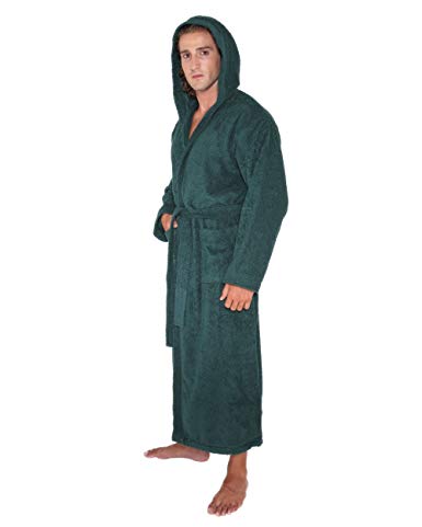 Women's Men's Pacific Style Full Length Hooded Turkish Cotton Bathrobe