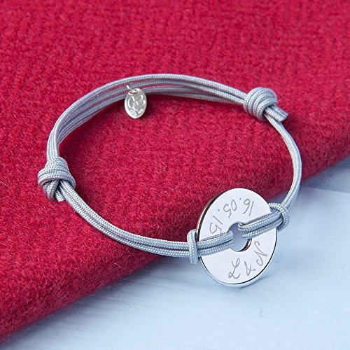 SALE 50% OFF - Personalized Washer Bracelet with 18K gold plated or sterling silver open disc
