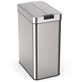 hOmeLabs 79 Litre Automatic Trash Can Kitchen Bin - Stainless Steel Garbage Can with No Touch Motion Sensor Butterfly Lid and Infrared Technology with AC Power Adapter