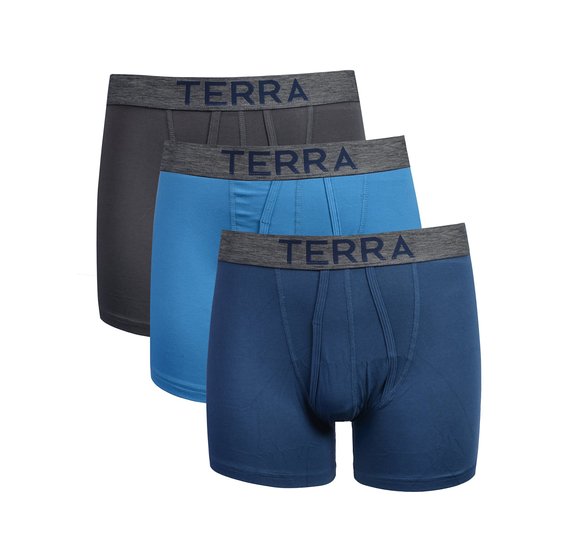 Terra® Men's Cotton Classic Stretch Boxer Brief, Assorted Underwear, 3-Pack