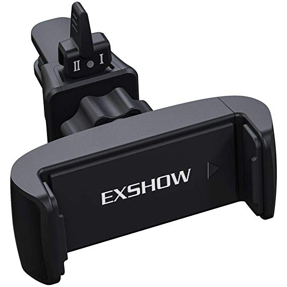 EXSHOW Car Phone Air Vent Mount Holder, Universal Mobile Phone Holder for Apple Iphone Xs Xr X Max 8 7 Plus 6 6S 5, Samsung S8 S7 S6 S5 and Other Smartphone - [Adjustable Vent Clips Size]