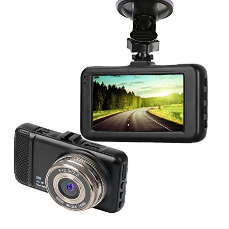 Dash Cam,EVASA Full HD 1080P with G-Sensor,Night Vision,WDR,Loop Recording,3.0" LCD Dashboard Camera Recorder