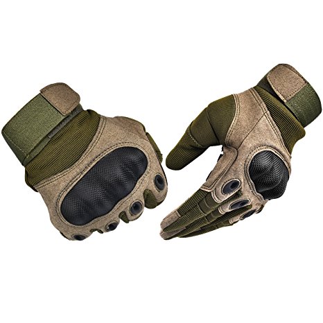 Tactical Gloves , ADiPROD (1 Pair) Hard Knuckle Full Finger for Outdoor Shooting Army Airsoft Gear