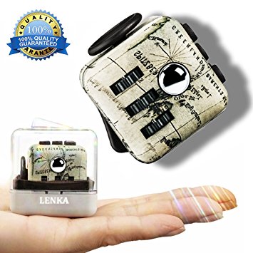 Fidget Cube With Case- MAP CAMO - Effective Sensory Toys Anti-Stress & Anti-anxiety for Kids& Adults - Prime Fast Shipping