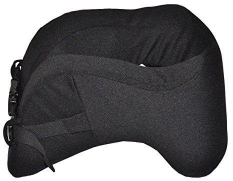 Travel Neck Pillow that keeps Head and Chin in relaxed Position. (Black)