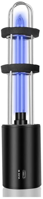ALLOMN Rechargeable UV Sterilizer Light Home UV Light Bulb UV Germicidal Lamp In Addition Mite Lights Ozone Sterilization Lamp(Black)