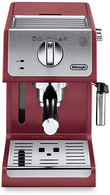 Delonghi ECP3220R 15 Bar Espresso Machine with Advanced Cappuccino System, Red