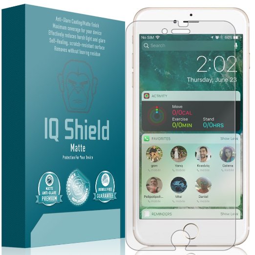 iPhone 7 Pro Screen Protector, IQ Shield® Matte Full Coverage Anti-Glare Screen Protector for iPhone 7 Pro Bubble-Free Film - with Lifetime Warranty