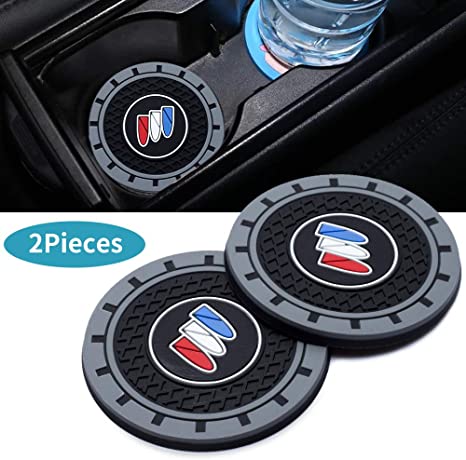 HEY KAULOR 2PCS 3 inch Vehicle Travel Auto Cup Holder Insert Coaster Mat for Buick All Models