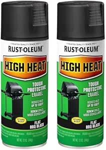 Rust-Oleum 7778830 High Heat Spray Paint, 12 Ounce, Bar-B-Que Black, 12 Fl Oz (Pack of 2)