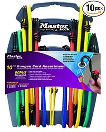 Master Lock 3043DAT Twin-Wire Bungee Cords with Organizer, 10-Pack