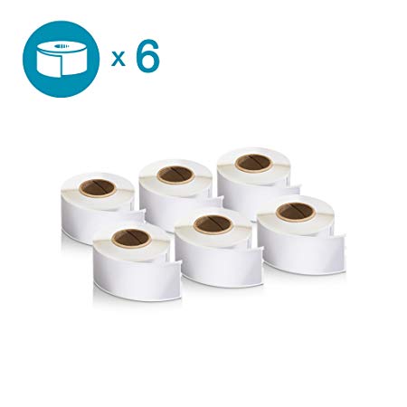 DYMO Authentic LabelWriter Adhesive White Mailing Address Labels (30251) 1 1/8" x 3 1/2", 6 Rolls of 130