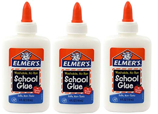 Elmer's Washable No-Run School Glue, 4 oz, 3 Pack