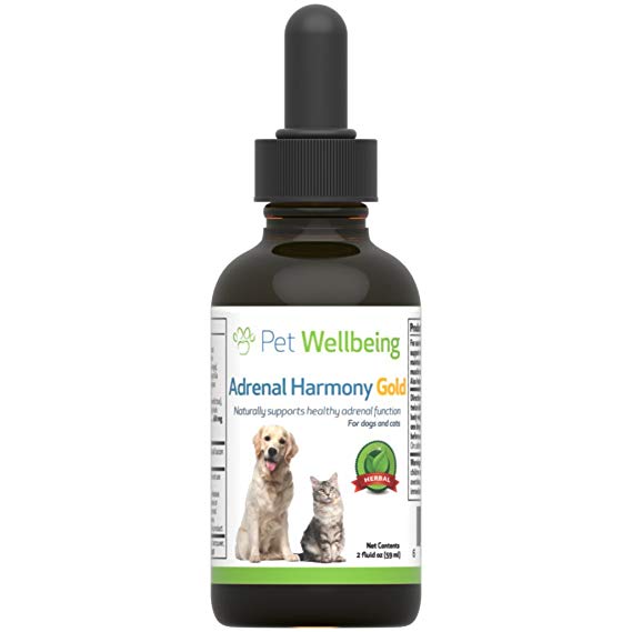 Pet Wellbeing - Adrenal Harmony Gold For Dogs- Natural Support for Adrenal Dysfunction and Cushing's - 2 Ounce (59 Milliliter)