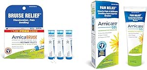 Boiron Arnica Bruise Relief Pack - Arnica Montana 30c Pellets and Arnicare Gel for Bruises, Swelling, Pain, and Stiffness