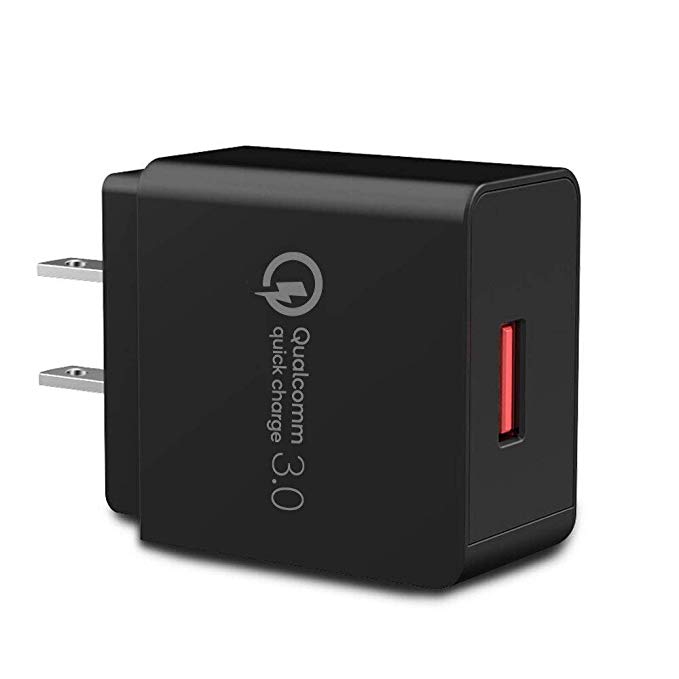 Quick Charge 3.0 YUNSONG Certified 18W USB Wall Charger Compatible with Galaxy Note8 / S8 / S8 , LG G6 / V30, HTC 10 and More (Black)