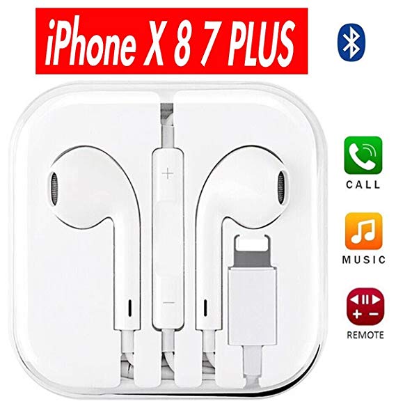 Earphones Noise Cancelling Earbuds Earphones Headphones Wired Earbuds Stereo Headset Compatible with iPhone Xs/XR / XS Max/iPhone 7/7 Plus iPhone 8/8Plus