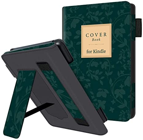 Huasiru Handheld Case for All Kindle Paperwhite Generations - PU Leather Protective Cover with Hand Strap, Book Cover