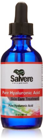 Salvere Hyaluronic Acid Serum 60ML2OZ High Grade Quality Anti-Aging Serum Will Reduce Fine Lines Wrinkles and Discoloration and Will Plump and Hydrate Dull Facial Skin - Double Size Most Other Bottles