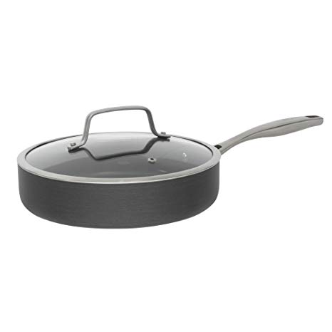 Bialetti Ceramic Pro Hard Anodized Nonstick Deep Saute Pan, 11", Gray