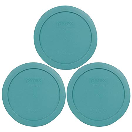 Pyrex 7201-PC Round 4 Cup Storage Lid for Glass Bowls (3, Turquoise)