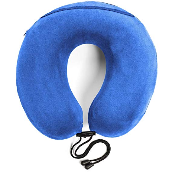 Travelrest - Therapeutic Memory Foam Neck Pillow with Washable Micro-fiber Cover Molds perfectly to your neck and head Direct from Manufacturer 5 Year Warranty